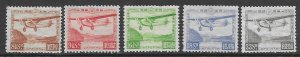 Japan C-3 - 7  1929  set   5  airmails   VF Mint  hinged