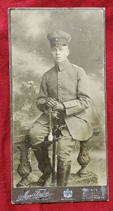 WW1 WWI Imperial German soldier w sword uniform large Military photo photograph