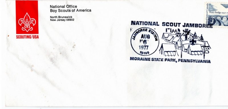 Scout Cachets #1819 1977 Natl. Jamboree Special Cancel on BSA Natl. Office st...