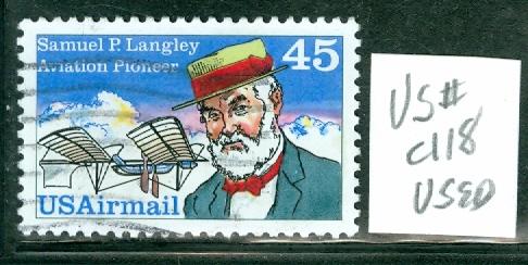 US #C118 used 45c Samuel Langley