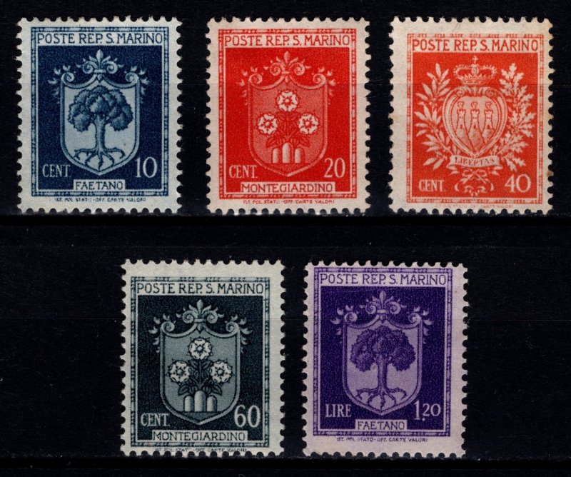 San Marino 1945 Arms Types, Part Set [Unused]