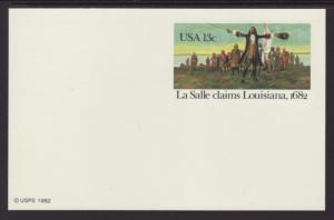 US UX95 La Salle Claims Louisiana Postal Card Unused