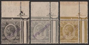 KENYA & UGANDA 1922 KGV 12c, 50c & 75c RARE PRESENTATION SPECIMEN MNH **.