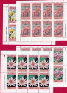 ZAYIX - 1986 Tanzania 315-318 MNH mini-sheets - Indigenous FLOWERS 011022-SM15