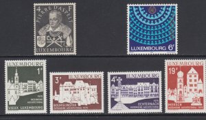 Luxembourg Sc 297, 555-558, 630 MNH. 1953-79 issues, 3 complete sets, VF