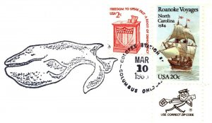 US SPECIAL POSTMARK EVENT COVER SAVE THE WHALES AT COLOPEX COLUMBUS OHIO 1985