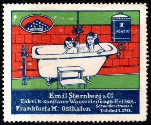 Vintage Germany Poster Stamp Emil Sternberg Factory Sanitary Water Pipe Items