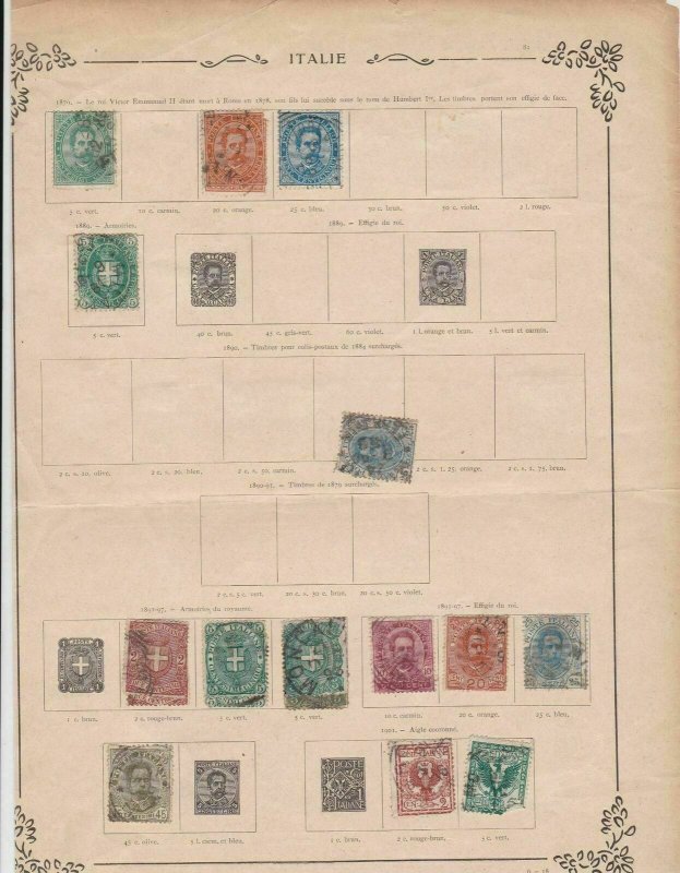 Italy Stamps on Album Page ref R 18952