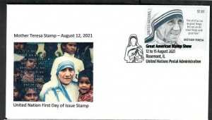 1277 FDC - $1.80 Mother Teresa - Wally Jr Cachet -Great American Stamp Show Post