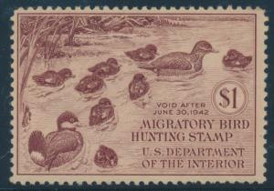 #RW8 F-VF OG NH $1 DUCK STAMP CV $225 AU673