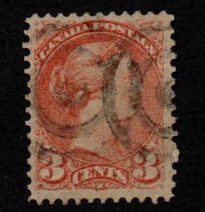 Canada Used Scott 37 Orange Red color Used perf 12 stamp Nicely Centered