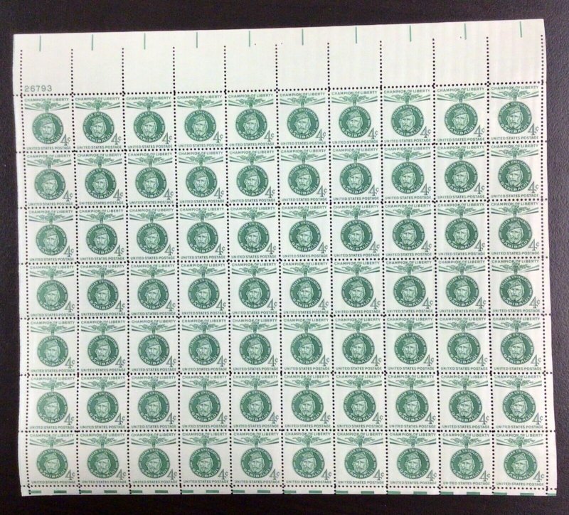 1168 Giuseppe Garibaldi Champion of Liberty MNH  4 c Sheet of 70  FV $2.80 1960