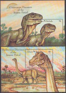 ANTIGUA & BARBUDA Sc# 1549-50 CPL MNH SET of 2 S/S with DINOSAURS