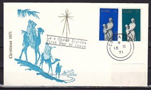 Ireland, Scott cat. 312-313. Religious Christmas issue. First day cover. ^