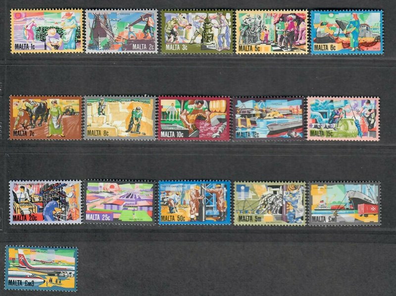 $Malta Sc#592-607 M/NH, complete set, Cv. $32.40