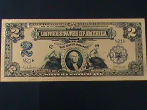 ​UNITED STATES-1899 CAT.#339- 24 KARAT GOLD REPLICA $2 -VF WITH CERTIFICATE