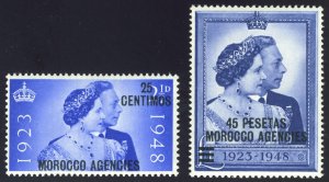 Morocco Agencies 1948 KGVI Silver Wedding set complete MNH. SG 176-177. Sc 93-94