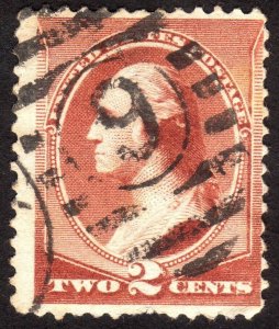 1883, US 2c, Washington, Used, Sc 210