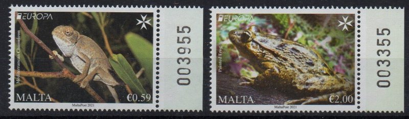 MALTA - 2021 - EUROPA - ENDANGERED FAUNA -