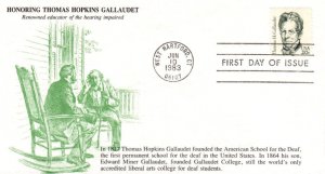 #1861 Thomas H. Gallaudet KMC FDC