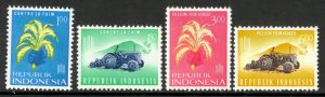 Indonesia 1963 Sc#585/588 FREEDOM FROM HUNGER/RICE STALKS/TRACTOR Set (4) MNH
