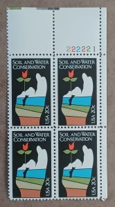 US #2074 20c Soil & Water Conservation MNH block of 4 plate #222221 (1984)