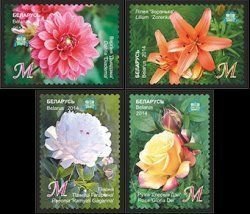 Belarus Belorussia 2014 Central Botanical Garden Flowers Set of 4 stamps MNH