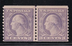 494 Line Pair F-VF original gum never hinged nice color cv $ 185 ! see pic !