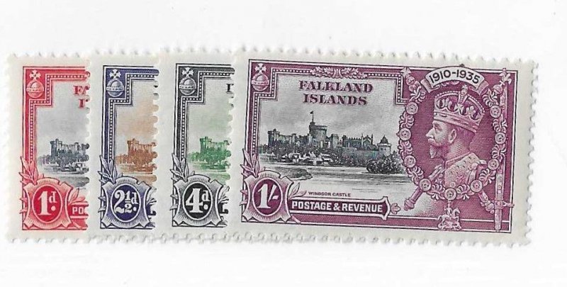 Falkland Islands  Sc #77-80 Silver Jubilee set of 4 OG VF