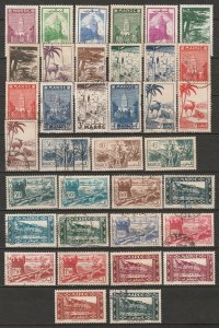 French Morocco 1939 Sc 149/175 partial set 36 values MH*/used