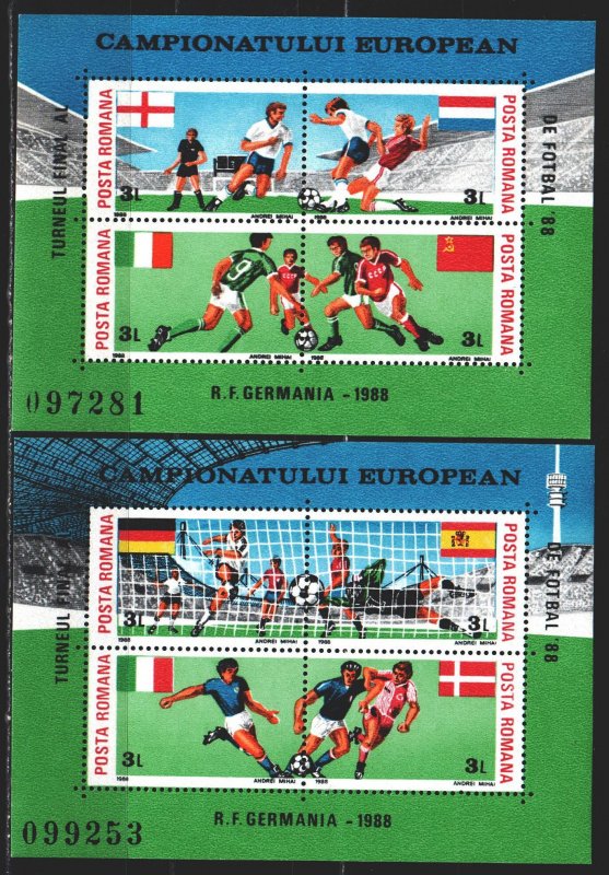 Romania. 1988. bl 241.242. Soccer World Cup. MNH.