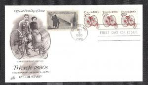 Tricycle 1985 Artcraft U/A FDC  BIN E72