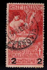 ITALY Scott 127 Used 1913 surcharged stamp