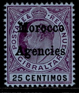 MOROCCO AGENCIES EDVII SG27, 25c purple & black/blue, LH MINT. Cat £70.