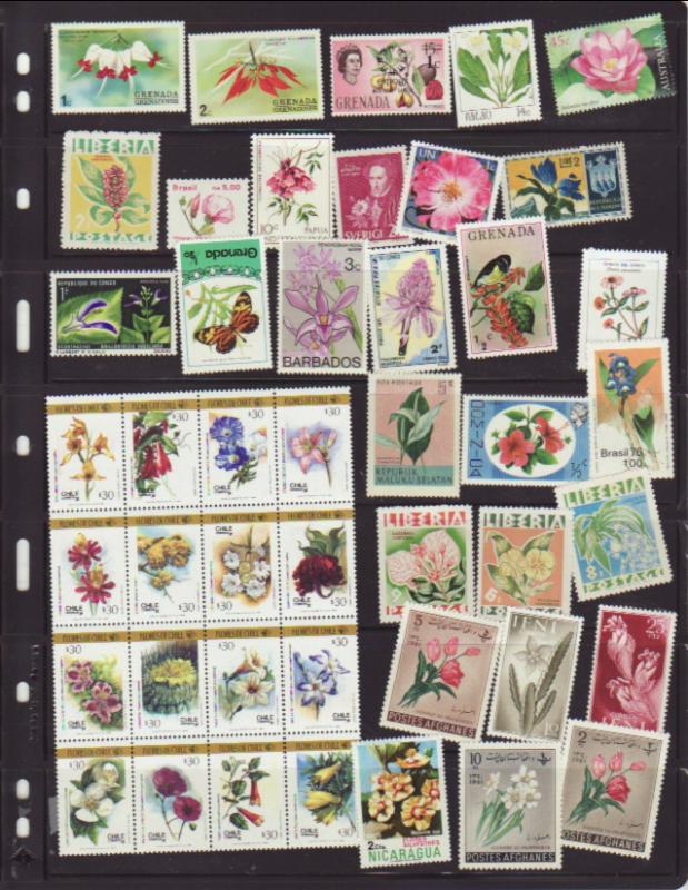 Lot of all different Flowers MNH