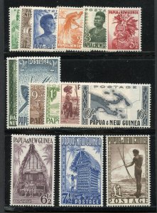 PAPUA NEW GUINEA 1952 PICTORIALS SCOTT #122/36, SG #1/15  MINT NH