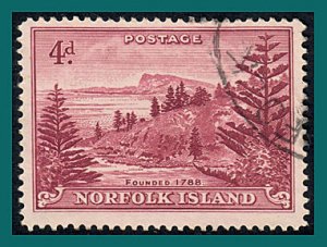 Norfolk Island 1947 Ball Bay, 4d used #7,SG7