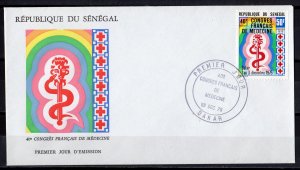 Senegal 1975 Sc#417 French Medical Congress,Dakar,RED CROSS Single FDC