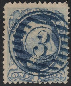 US Scott # 156 1c Franklin Blue 3 Very Nice