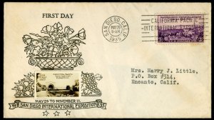 United States First Day Covers #773 (Planty 773-40a) Cat$350, 1935 3c Califor...