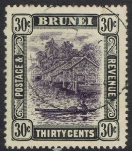 BRUNEI 1907 RIVER VIEW 30C USED