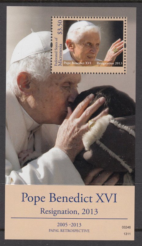 Micronesia 1023 Pope Benedict Souvenir Sheet MNH VF