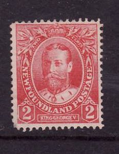 Newfoundland-Sc#105b-used 2c rose red KGV -1911-id#13-