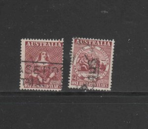 AUSTRALIA #228-229  1950  FIRST STAMP DESIGHNS       F-VF USED