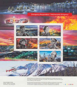 Canada 2018 Emergency Responders Souvenir Sheet, #3123 Used