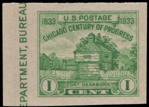 SC#730a 1¢ Fort Dearborn Special Printing (1933) NGAI/Never Hinged