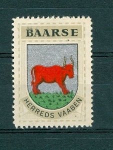 Denmark. Poster Stamp MNH. 1940/42. District  Baarse.  Coats Of Arms. Bull.