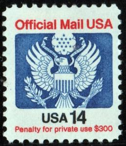 SC#O129A 14¢ Official Mail (1985) MLH