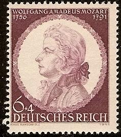 Germany B200 MNH 1941 Mozart, Composer