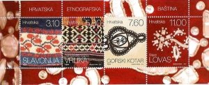 Croatia 2014 MNH Souvenir Sheet Stamps Scott 928a Folklore Embroidery